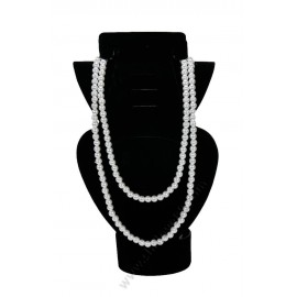 S 9005 Бял дълъг гердан от перли 