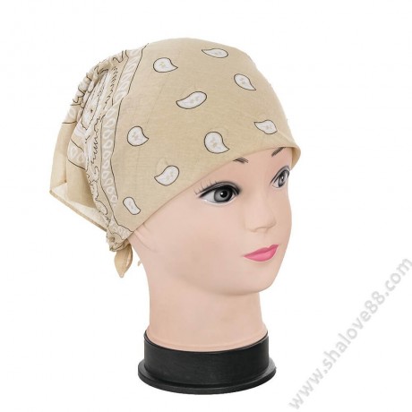 S 9002 Памучна кърпа за глава, бандан в светлобежово