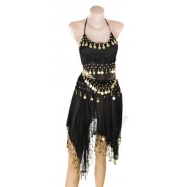 S 2301 Костюм за бели денс с пола в черно