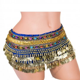 S 0006 Колан за бели денс с пендари в кралскосиньо