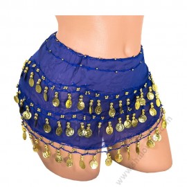 S 0072 Шал за бели денс с пендари в кралскосиньо