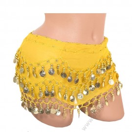 S 0072 Шал за бели денс с пендари в жълто