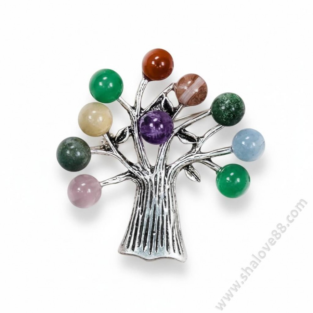 S 1161 Стилна дамска брошка във формата на дърво