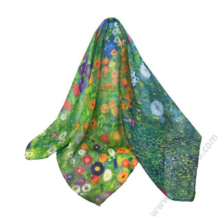 S 4312 Памучно фишу с нежни флорални мотиви