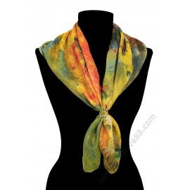 S 4314 Меко памучно фишу с цветен принт