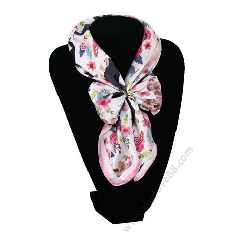 S 3118-1 Закачливо дамско фишу със сладки кученца и рози