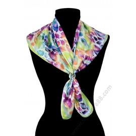 S 3118-5 Многоцветно сатенено фишу с леопардов принт