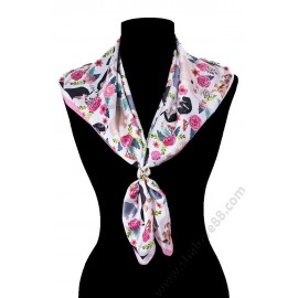 S 3118-1 Закачливо дамско фишу със сладки кученца и рози