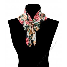 S 3316 Копринен малък шал с красиви цветя 