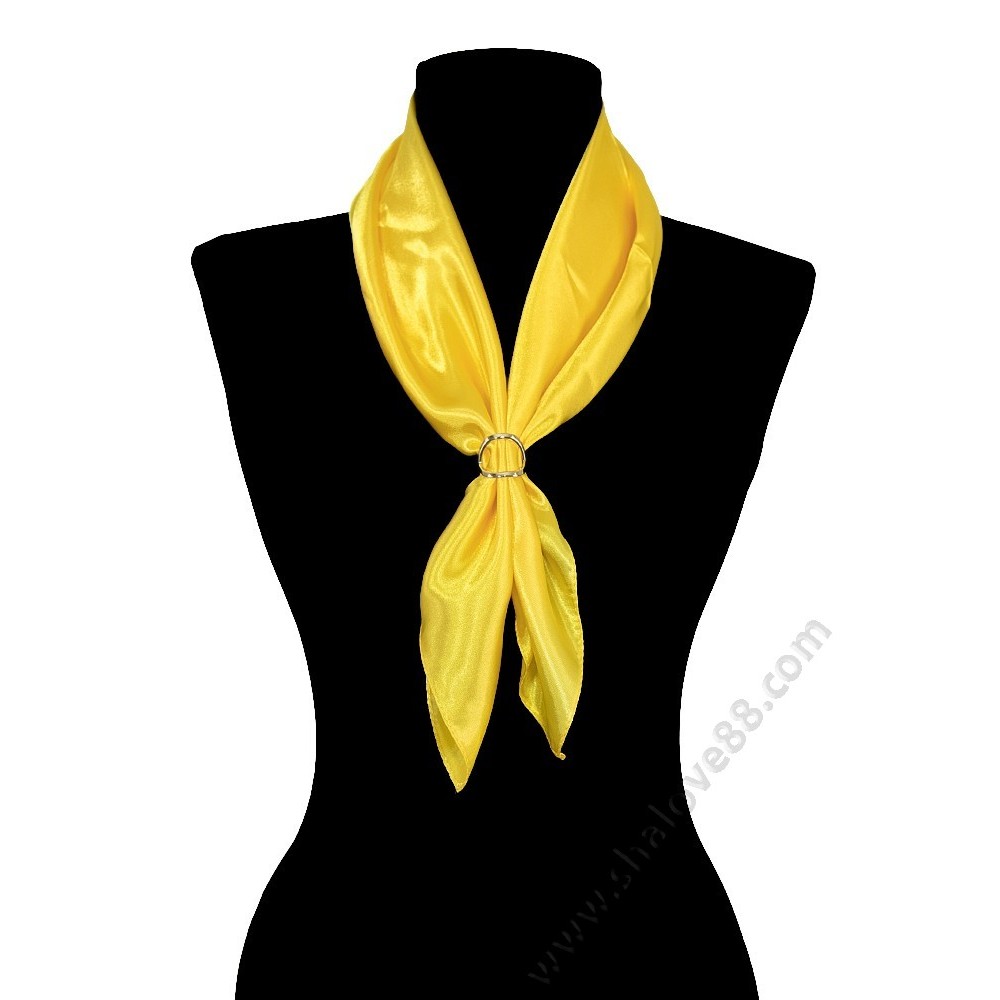 S 3300 Квадратен копринен шал фишу в жълто