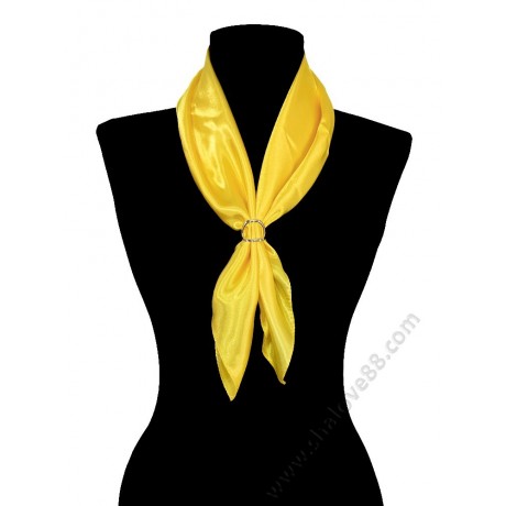 S 3300 Квадратен копринен шал фишу в жълто