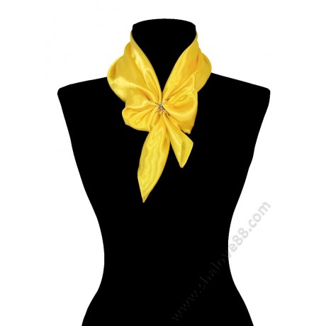 S 3300 Квадратен копринен шал фишу в жълто