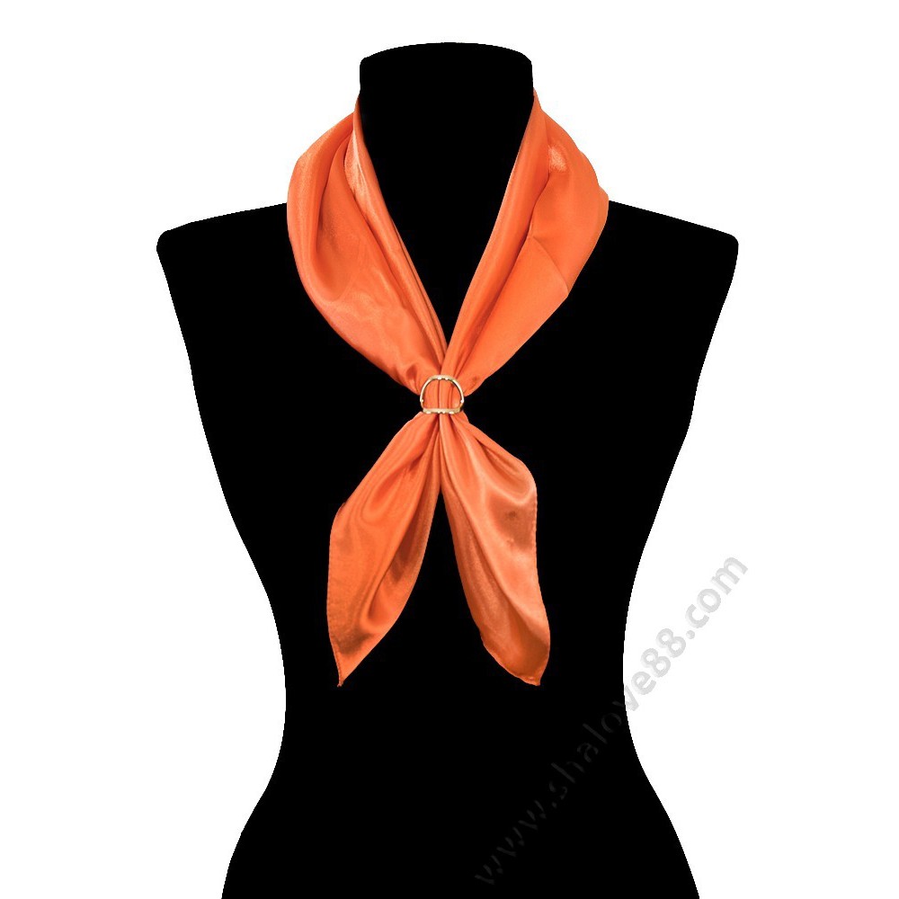 S 3300 Kвадратен копринен шал фишу в оранжево