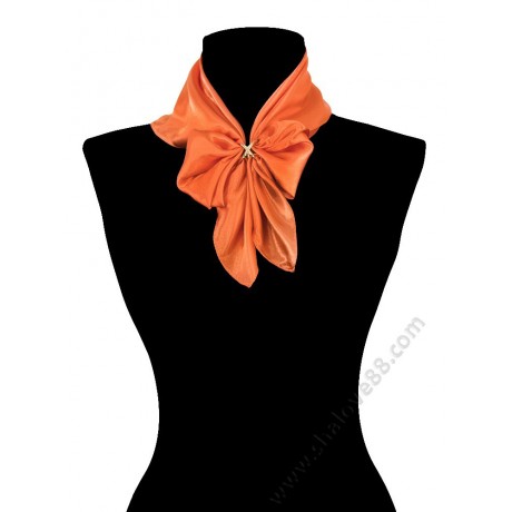 S 3300 Kвадратен копринен шал фишу в оранжево