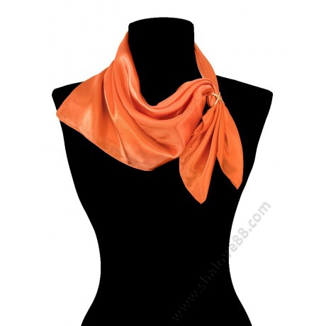 S 3300 Kвадратен копринен шал фишу в оранжево