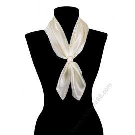 S 3300 Квадратен копринен шал фишу в цвят шампанско