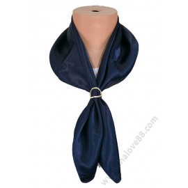S 3300 Квадратен копринен шал фишу в тъмносиньо