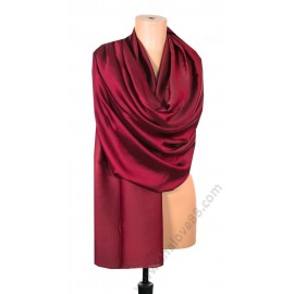 S 5119 Голям копринен дамски шал от сатен в бордо