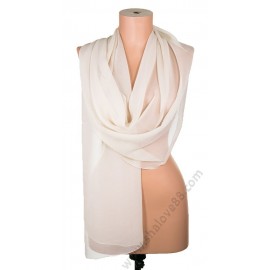 S 3270 Копринен дамски шал в светлобежово
