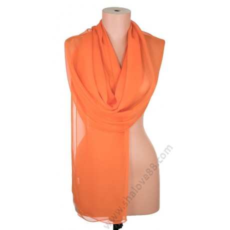 S 3270 Копринен дамски шал в оранжево