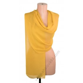 S 3270 Копринен дамски шал в цвят горчица