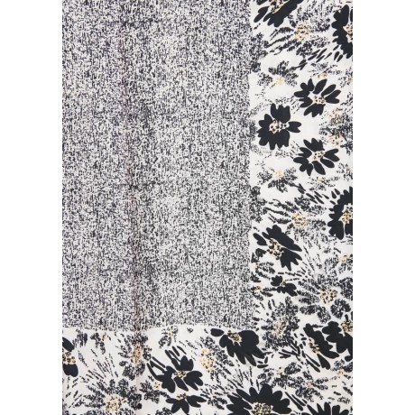 S 2132 Копринен дамски шал в екрю и черно