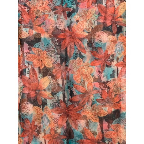 S 1225-8 Голям копринен шал с есенни цветя