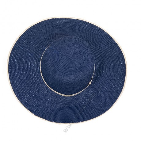 S 1019 Елегантна дамска капела с периферия в класически тъмносин цвят