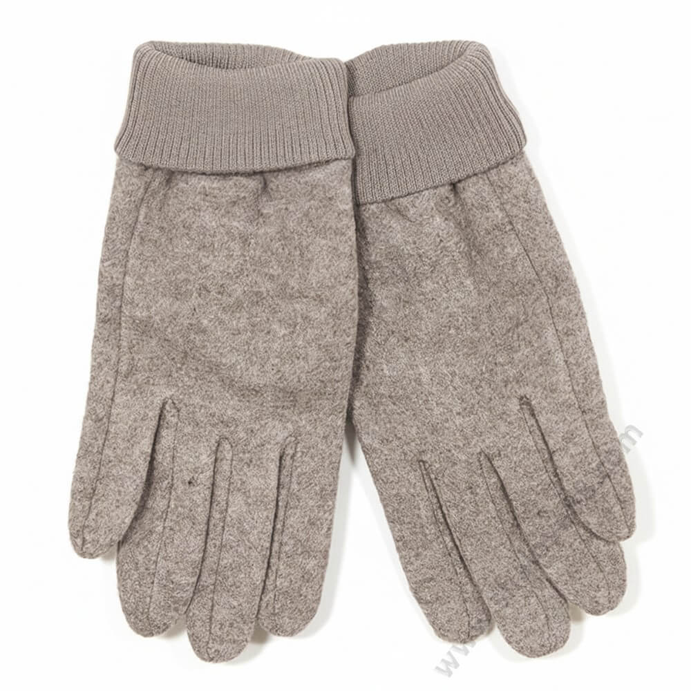 S 2311 Мъжки топли ръкавици "Уютен Меланж" - Бежови с плетен маншет