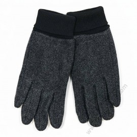 S 2311 Мъжки топли ръкавици - Тъмносиви с плетен маншет