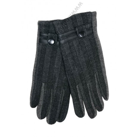 S 2225 тъмносив /5707-3 Комплект мъжка шапка и ръкавици в сиво