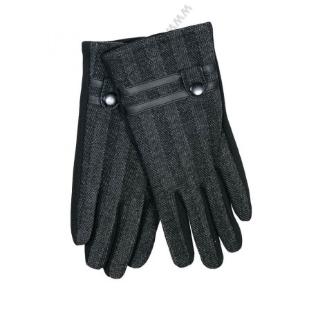 S 2223 черен /5707-2 Комплект мъжка шапка и ръкавици в черно