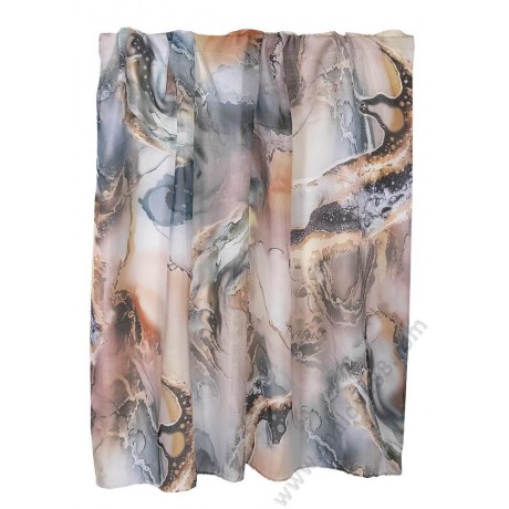 S 0317 Луксозен дамски шал от фин памук в сиво-бежови мраморни нюанси ЛУКСОЗНА СЕРИЯ