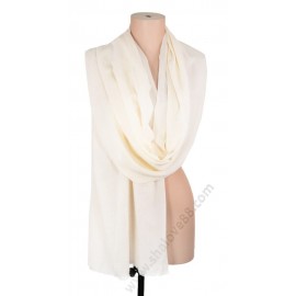 S 1715 Памучен летен дамски шал в цвят екрю