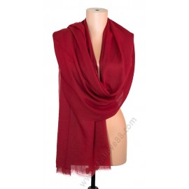 S 1715 Памучен летен дамски шал в цвят бордо
