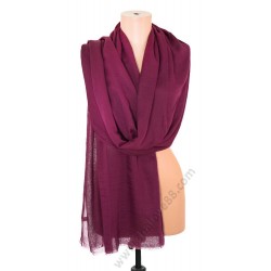 S 1715 Памучен летен дамски шал в цвят патладжан