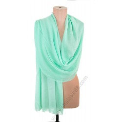 S 1715 Памучен летен дамски шал в ментовозелено