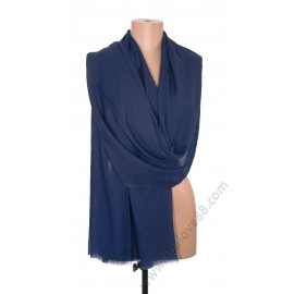 S 1715 Памучен летен дамски шал в тъмносиньо