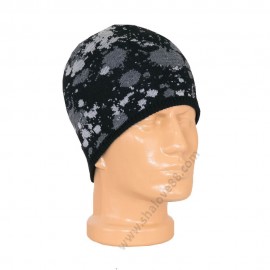 S 2226-3 Мъжка зимна шапка в черно-сиво