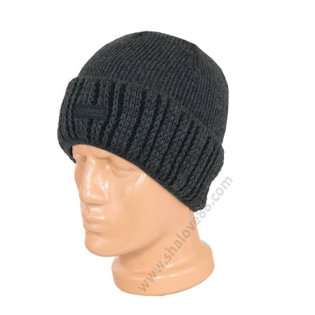 S 2225 тъмносив /5707-3 Комплект мъжка шапка и ръкавици в сиво