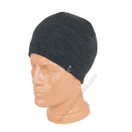 S 2220 Мъжка шапка в тъмносиво, фина двойна плетка 