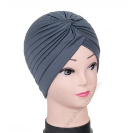 S 001 Класически дамски тюрбан в тъмносиво