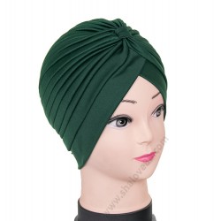 S 001 Класически дамски тюрбан в тъмнозелено