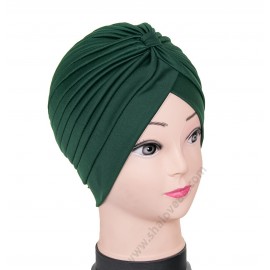 S 001 Класически дамски тюрбан в тъмнозелено