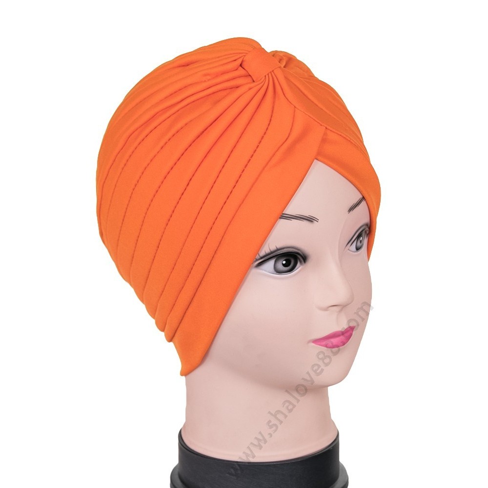 S 001 Класически дамски тюрбан в оранжево
