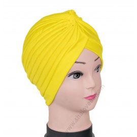 S 001 Класически дамски тюрбан в жълто