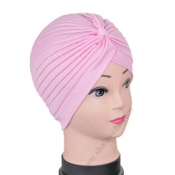 S 001 Класически дамски тюрбан в светлорозово