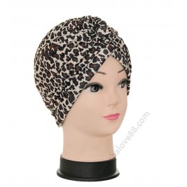 S 001 Класически дамски тюрбан в леопардова шарка