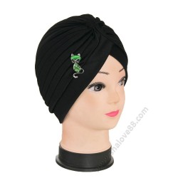 S 001/1289 зелен Тюрбан със сребърна брошка със зелен ахат