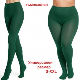 S 813 Тъмнозелен плътен дамски чорапогащник за танци Цвети с голяма еластичност